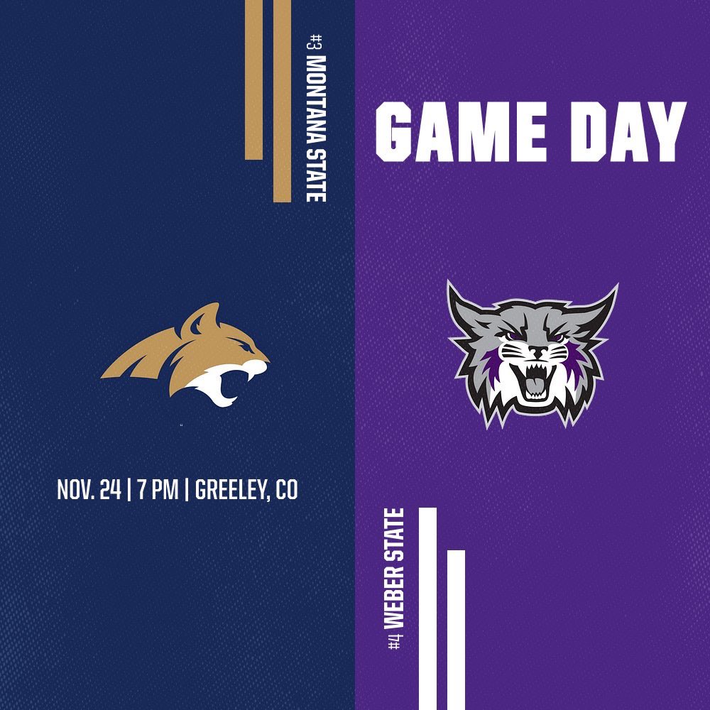 CHAMPIONSHIP GAME DAY 🏆 🆚 #3 Montana State ⏰ 7 PM 📍 Greeley, CO 📺 ESPN+ 📊 stats.statbroadcast.com/mobile/?id=495… #WeAreWeber