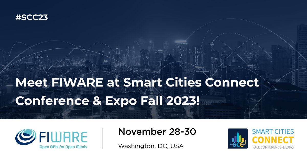 FIWARE's tweet photo. From 28 to 30 Nov, FIWARE management & experts will enrich the Smart Cities Connect program by giving presentations, demonstrating references & the #SmartCitiesBook with 350+ real city cases, running a panel, and inviting all interested visitors to a specific Open Source Meet-up! https://t.co/41EsDrS2Hu