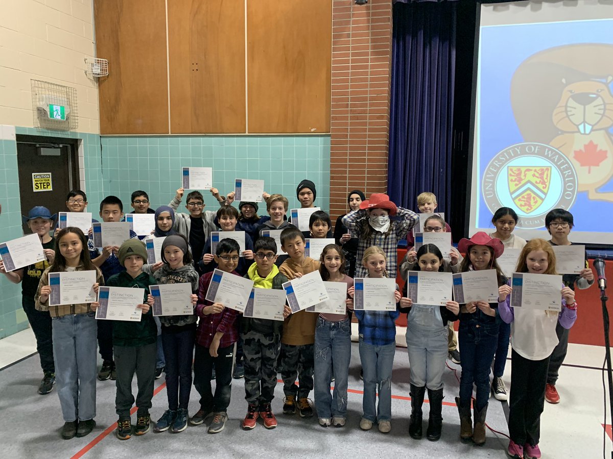 Cyclones celebrate! Grade 4-8 students who participated in The Beaver Computing Challenge sponsored by the University of Waterloo were honoured at our assembly today! <a href="/ClaraHowitt/">Dr. Clara Howitt</a> <a href="/gecdsbpro/">GECDSB PR</a>