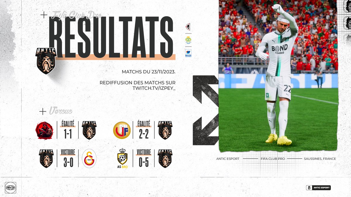 ⏰ 𝗙𝗨𝗟𝗟-𝗧𝗜𝗠𝗘 ! Place au week-end pour nos Pirates qui terminent la semaine sur une série de 𝟴 𝗺𝗮𝘁𝗰𝗵𝘀 𝘀𝗮𝗻𝘀 𝗱𝗲́𝗳𝗮𝗶𝘁𝗲 ! 🦑

1-1 🤝 <a href="/LebbouG/">Lebougui Esport 🇸🇳</a> 🇸🇳
2-2 🤝 <a href="/UniqueNorway/">Unique Norway</a> 🇳🇴
3-0 ✅ <a href="/GSEsports/">Galatasaray Espor</a> 🇹🇷
5-0 ✅ #ASBRO 🇫🇷

#EAFC24 <a href="/OfficialVPG/">Virtual Pro Gaming</a> <a href="/VPGFrance_/">VPG France</a>