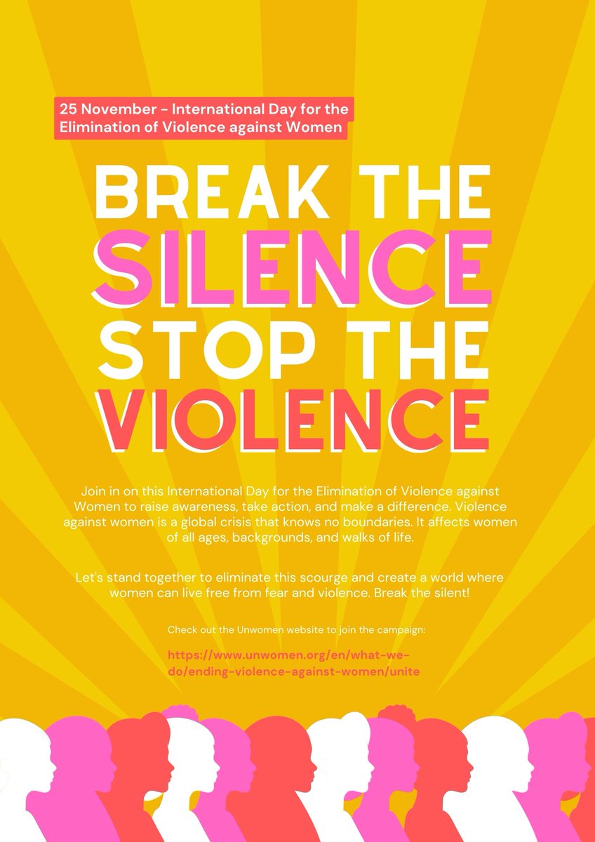 Elimination of Violence Against Women!

#Break the silence!
#NoExcuse
#16DaysofActivism
#UnWomen