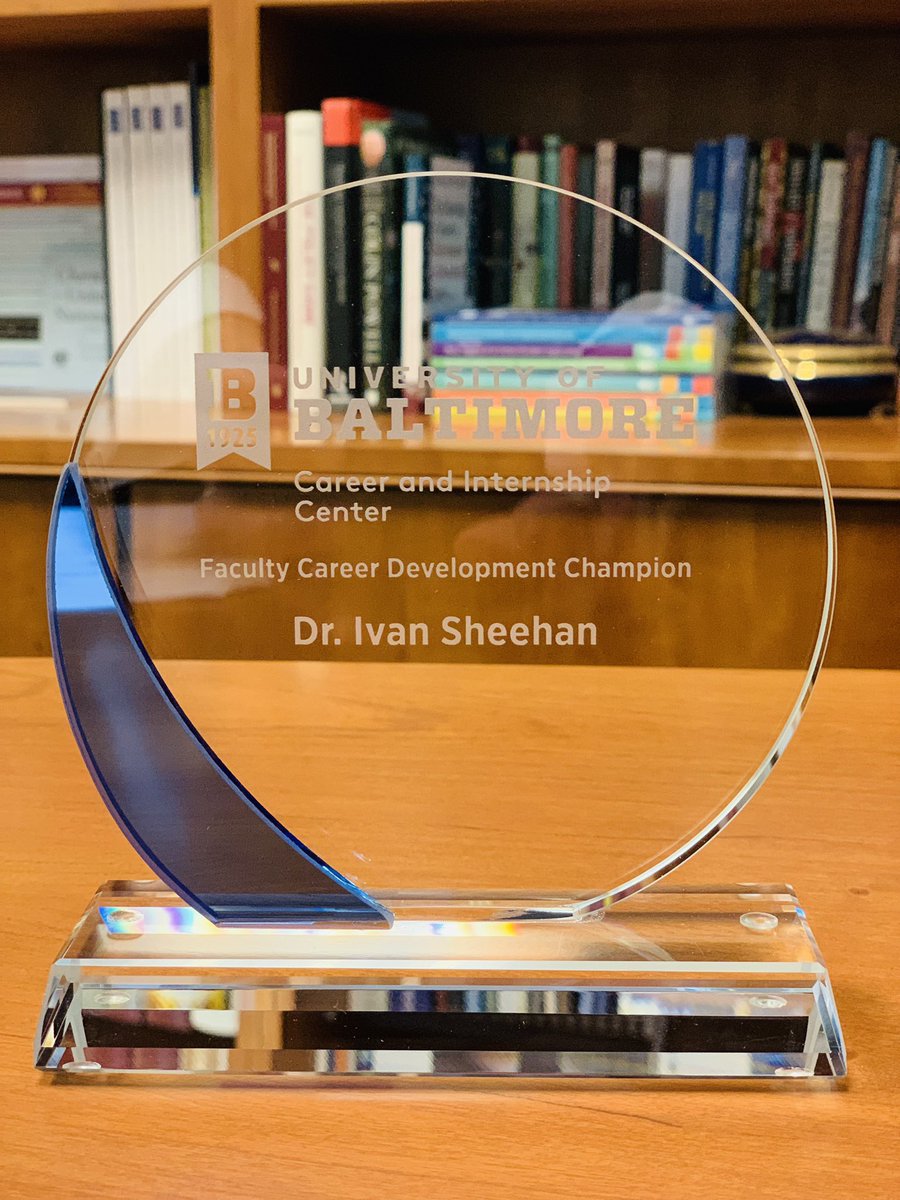 Delighted to be recognized for my continued efforts to help students prepare for successful careers of public service! #PublicAffairs #PublicPolicy @UBaltCPA