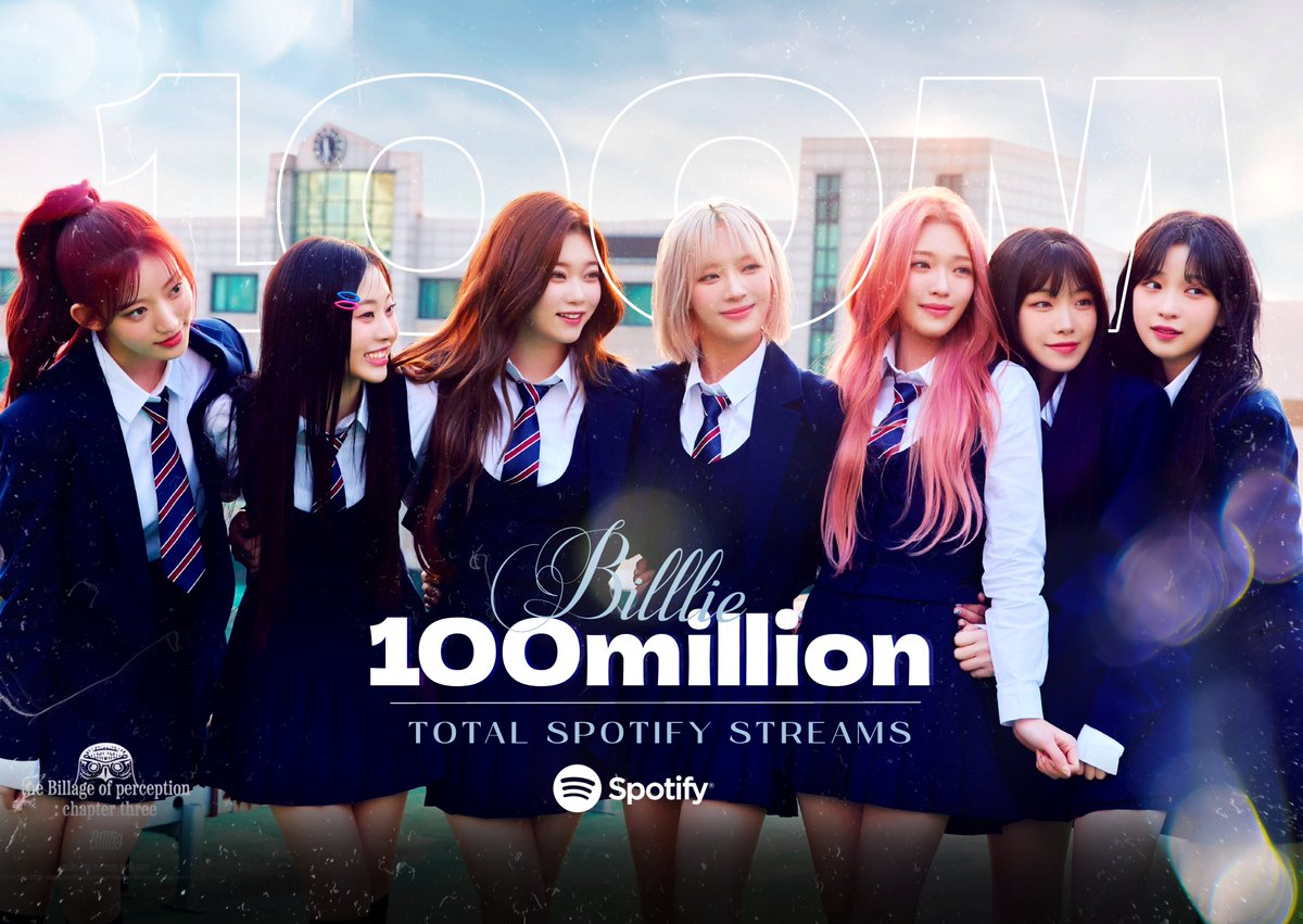 billliecharts's tweet photo. Billlie (@Billlieofficial) has surpassed 100 Million streams on Spotify across all credits!!

#Billlie #빌리 #ビリー https://t.co/pQOAcQg2Dd