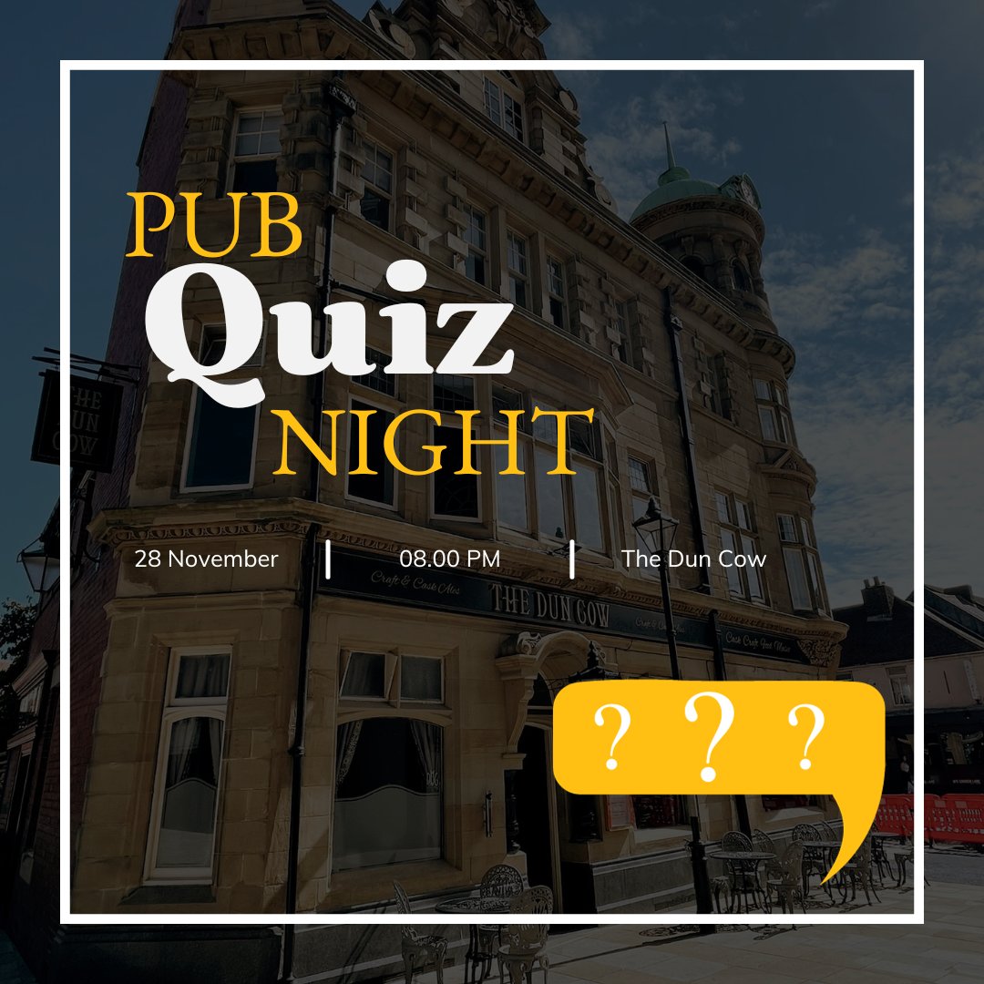 Quiz Night is back this Tuesday! 🤩 Time to grab your smartest pals and put yourself to the test as quiz night is back this Tuesday from 8pm!​

💡 First question at 8pm​
🧠 General knowledge rounds​
💰 £1 per player to enter​
⏰ Opening hours as usual from 3-11pm
