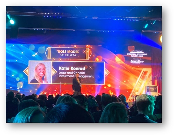 landg_AM's tweet image. Congratulations to Katie Konrad, Head of Investment Strategy Management - Fund Management, who took home Role Model of the year at the Women in Investment Awards. A truly well-deserved award 🏆 

#WIIA23 @InvestmentWeek
 
For professional investors only. Capital at risk.
