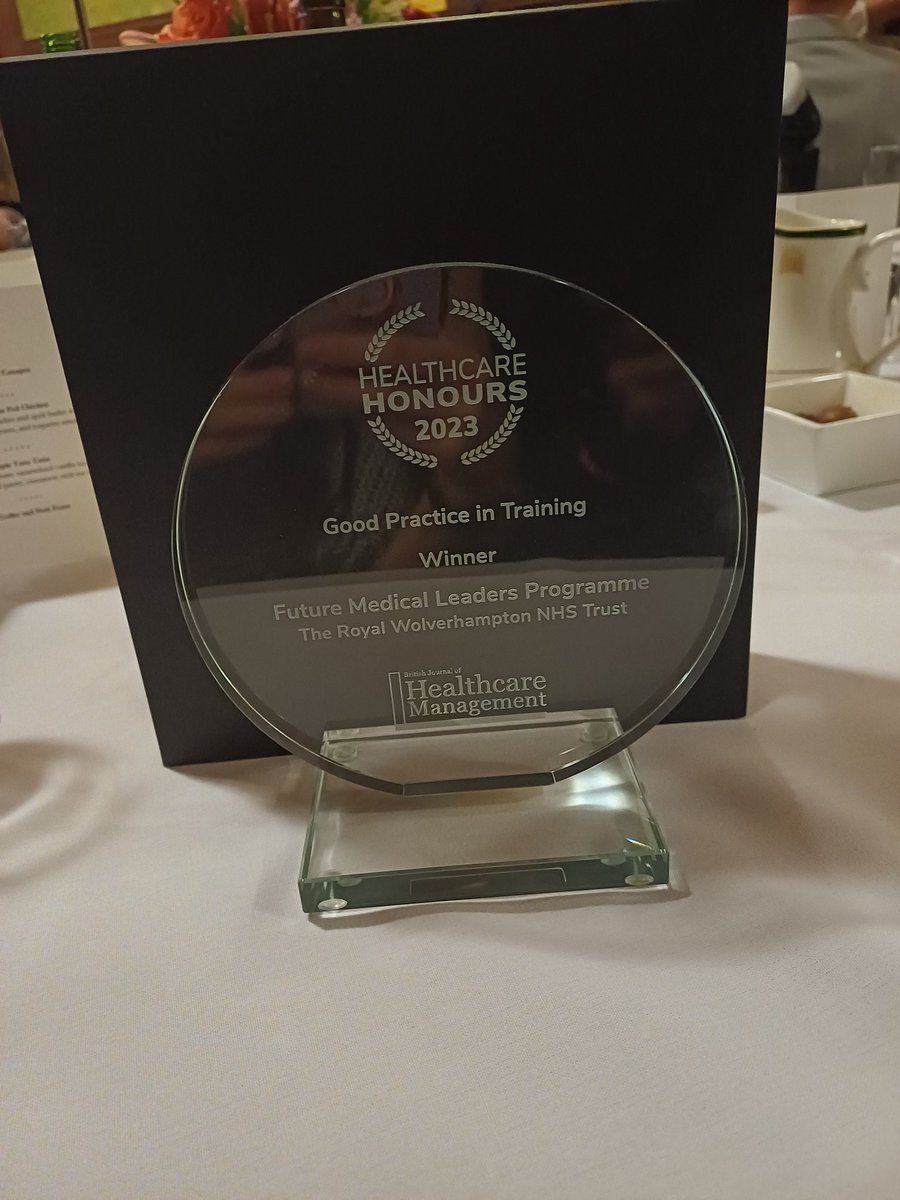 Last night myself and @HarjKainth went to an award ceremony for our Future Medical Leaders Programme, which was shortlisted in the Good Practice in Training Category, and we WON 🏆. Thrilled the programme and the hard work of the team has been recognised. #healthcarehonours