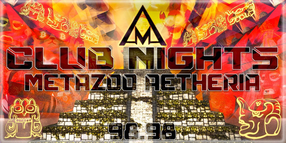 Get ready for the return of CLUB NIGHTS tonight at @metazooxyz @AetheriaProject TEMPLE OF BEATS from 7PM EST with @zooweather throwing down the heavy bass sounds!! 🔊
