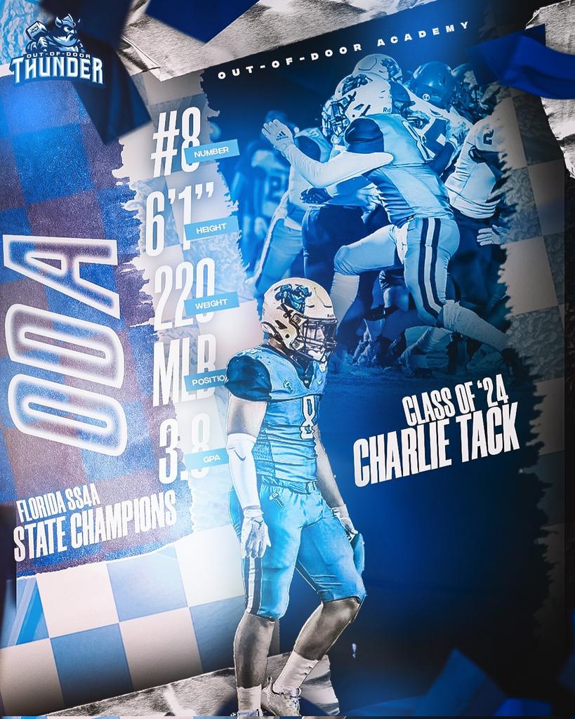 CoachG (@thecoachgrim) on Twitter photo 2024 LB CHARLIE TACK <a href="/charlie_tack/">Charlie Tack</a> is one to keep your eye on! At 6'1" and 220 LBS BRINGS THE HAMMER! Defensive Captain & STATE CHAMPION that lead the Team in Tackles, Sacks, and 2 Pick 6 INTs. High character kid with a 3.8 GPA! Let's Go! Recruiting is on the rise! GREAT ANCHOR 4 2024 LB CHARLIE TACK <a href="/charlie_tack/">Charlie Tack</a> is one to keep your eye on! At 6'1" and 220 LBS BRINGS THE HAMMER! Defensive Captain & STATE CHAMPION that lead the Team in Tackles, Sacks, and 2 Pick 6 INTs. High character kid with a 3.8 GPA! Let's Go! Recruiting is on the rise! GREAT ANCHOR 4