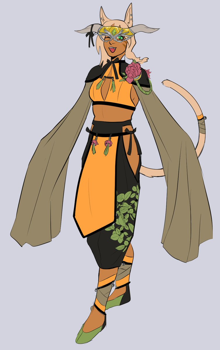 brennagael's tweet photo. masquerade outfit for lahz- she was raised by minotaurs, so her dress is inspired by their culture! i really liked how it turned out! https://t.co/8reD80B5lJ