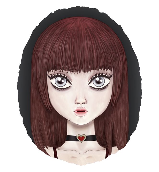DrawnByDark's tweet photo. Art of the Day: "Dolly The Doll-faced Vampire Girl 2". Buy at: https://t.co/kTlq5FHyuQ https://t.co/F0y2Y1VEYG