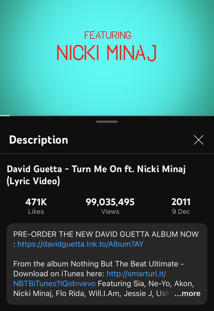 nicki_minaj's tweet photo. Bed music video &amp; Turn me on lyric video are near 100M views. Go stream guys!❤️ https://t.co/RJc2f54vQi
