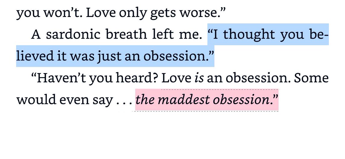 roselledose's tweet photo. i love when im reading a book &amp; the book’s tittle gets mentioned in a quote. it’s like everything becomes more perfect when it happens.

christiangianna own this — lives were forever changed. they’re perfect. 

love is: “𝙩𝙝𝙚 𝙢𝙖𝙙𝙙𝙚𝙨𝙩 𝙤𝙗𝙨𝙚𝙨𝙨𝙞𝙤𝙣” 🤍 https://t.co/mCFcqacMWc