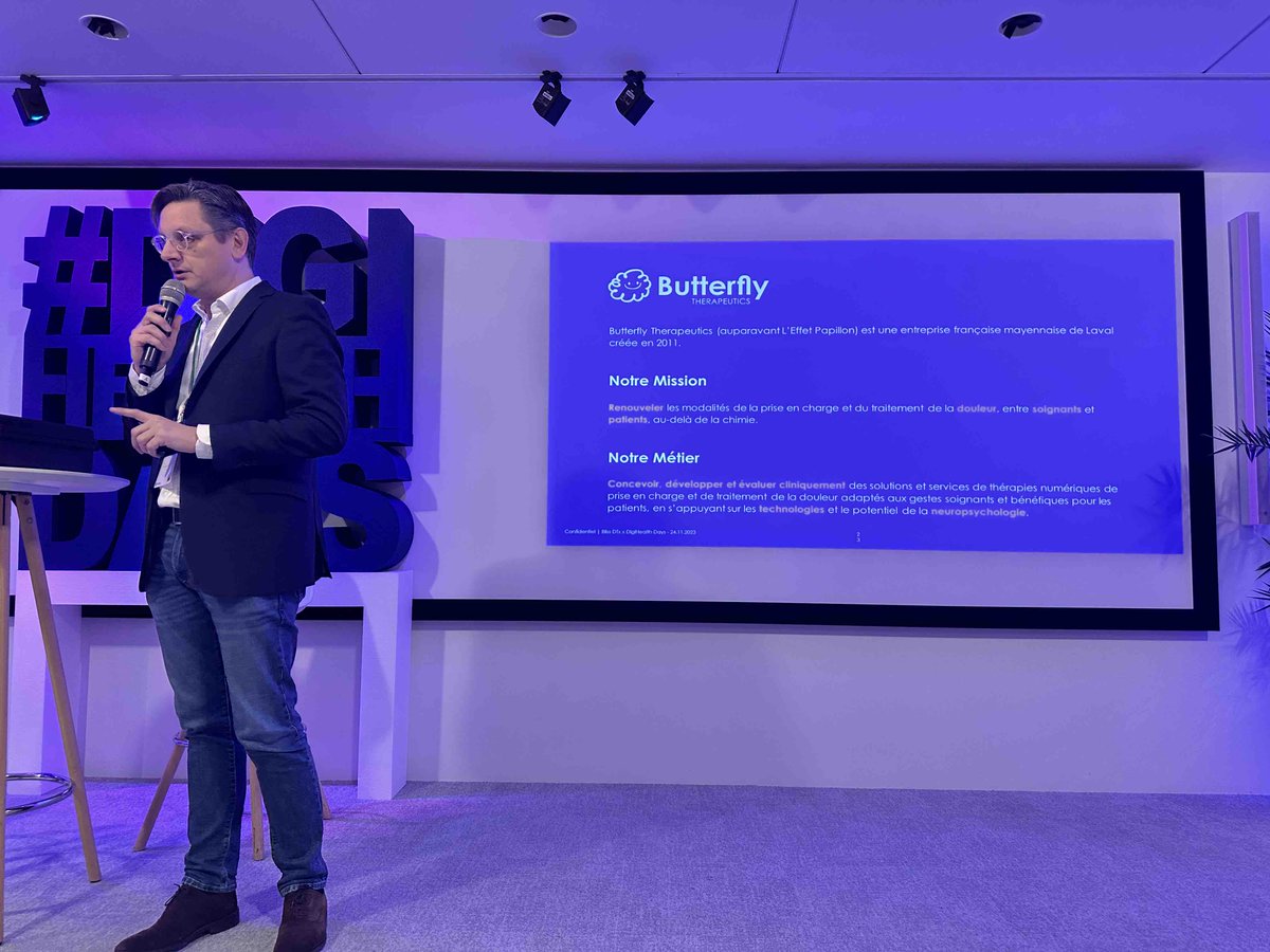 Continuum Health (@continuumpharma) on Twitter photo #digihealthdays
🔎 Découvrez <a href="/Bliss_DTx/">Butterfly Therapeutics (Bliss DTx - Endocare)</a> <a href="/etiennelepoutre/">Etienne Lepoutre</a> Butterfly Therapeutics #DTX
Une nouvelle génération de solutions et de services de thérapie numérique pour la prise en charge de la douleur à l’hôpital et tout au long du parcours des patients
bliss-dtx.com #digihealthdays
🔎 Découvrez <a href="/Bliss_DTx/">Butterfly Therapeutics (Bliss DTx - Endocare)</a> <a href="/etiennelepoutre/">Etienne Lepoutre</a> Butterfly Therapeutics #DTX
Une nouvelle génération de solutions et de services de thérapie numérique pour la prise en charge de la douleur à l’hôpital et tout au long du parcours des patients
bliss-dtx.com