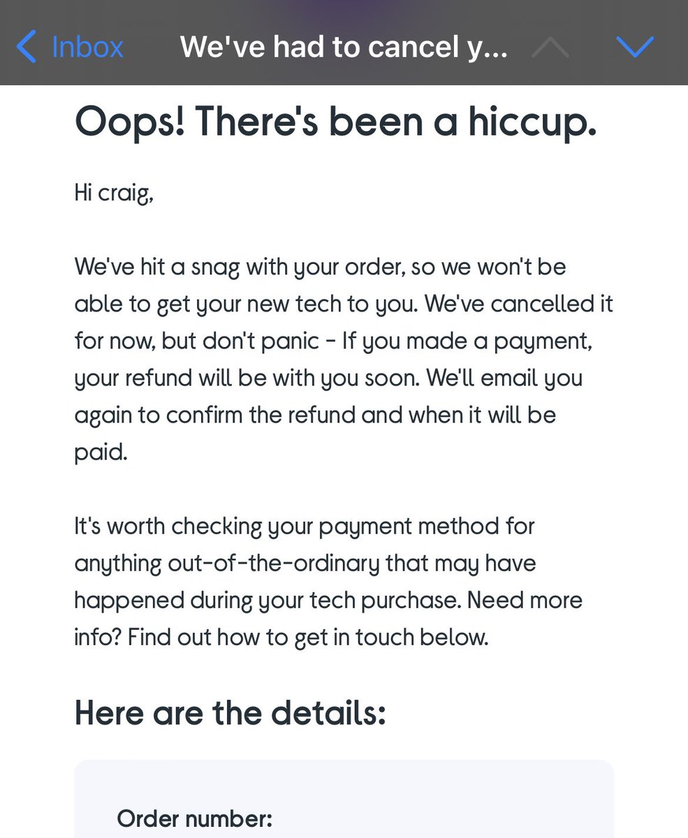 mallet024's tweet photo. @Currys_irl could someone get in touch to explain as to what is going on here? Why was order cancelled. Followed do you can DM me https://t.co/cf9jQdn9ij