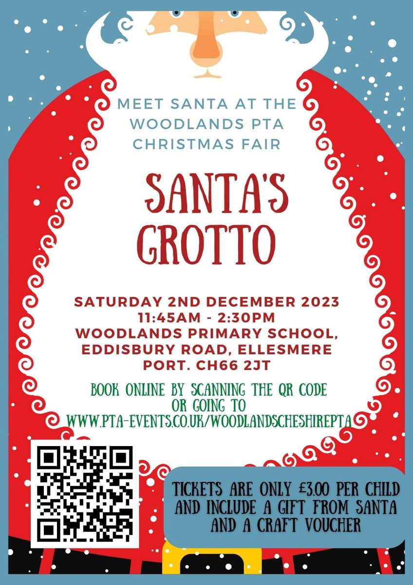 Santa clause is coming to Woodlands Christmas Fair 🎅🏻🎄

Booking advised and via our online site -  pta-events.co.uk/woodlandschesh…