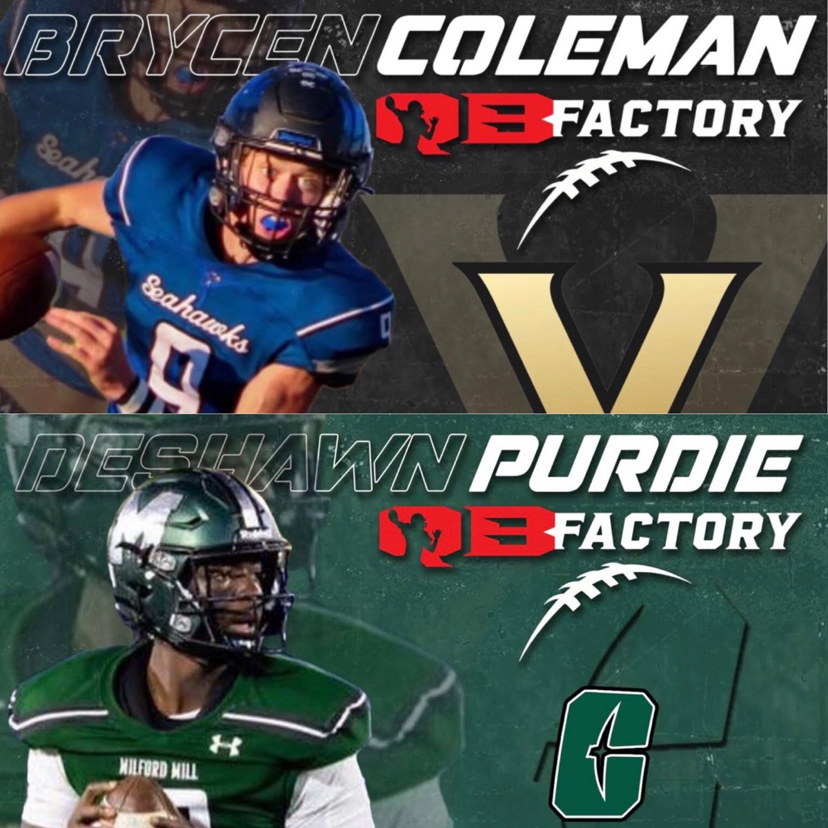 QB_Factory's tweet image. The Battle between two qbfactory.com clients takes place tonight . Good luck to both @brycen_coleman and @dpurdie0 as @decaturseahawksfb takes on @milford_mill_athletics . Two fantastic players will put it all on line tonight. @QBCoachBaucia #quarterback #qbtraining