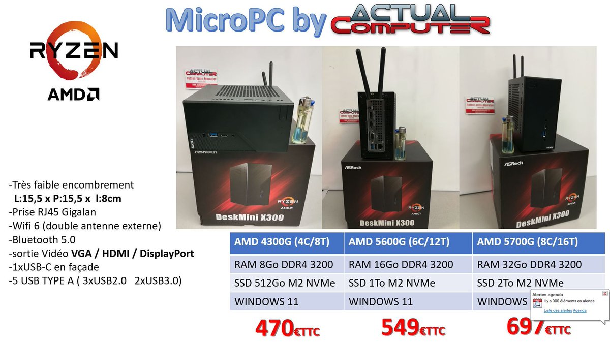 ActualComputer's tweet image. Un PC fixe de toute petite taille, une configuration sur mesure (RAM, stockage, processeur).
Usages bureautique, Multimédia, photos, RetroGaming....

#rennes #micropc #barebone #nuc #amd #ryzen #assemblage
