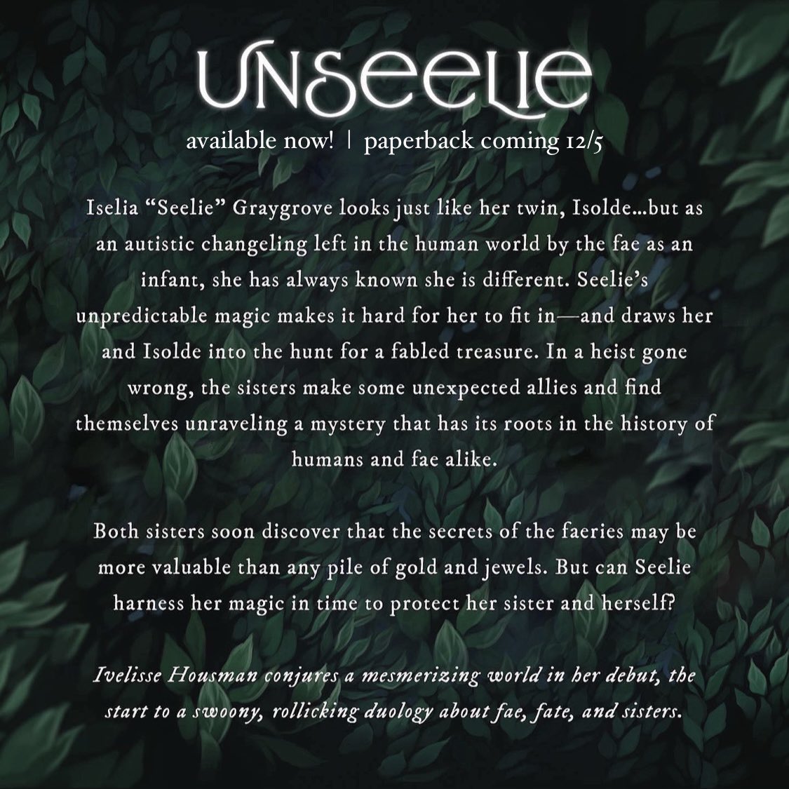 ivelisse housman ⚡️ UNSEELIE is out now!!! tweet media