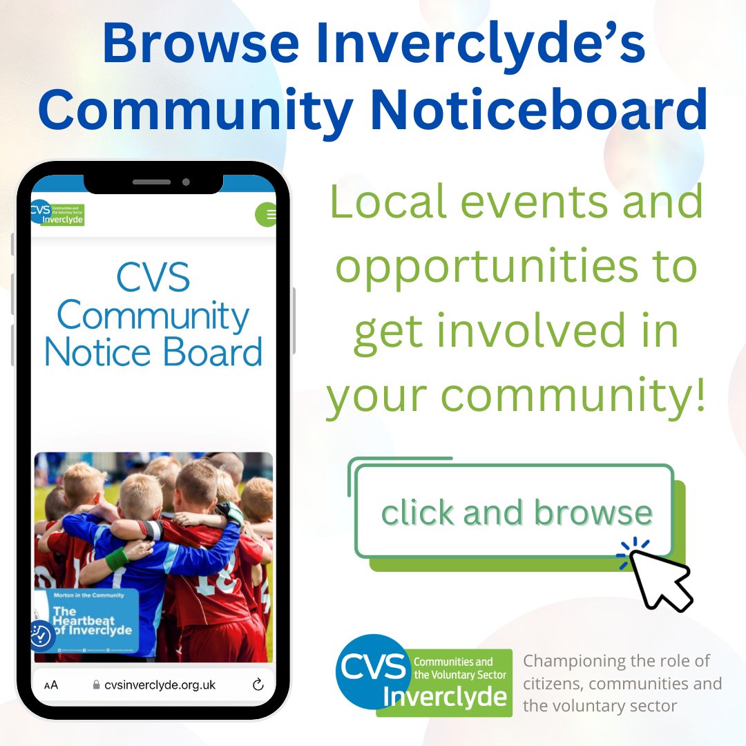 There are more exciting entries on Inverclyde’s community noticeboard – from football with @MortonCommunity, art classes with @YourVoiceInver, to Inverclyde Christmas festivities! Discover what’s on and get involved ➡ cvsinverclyde.org.uk/news/community…