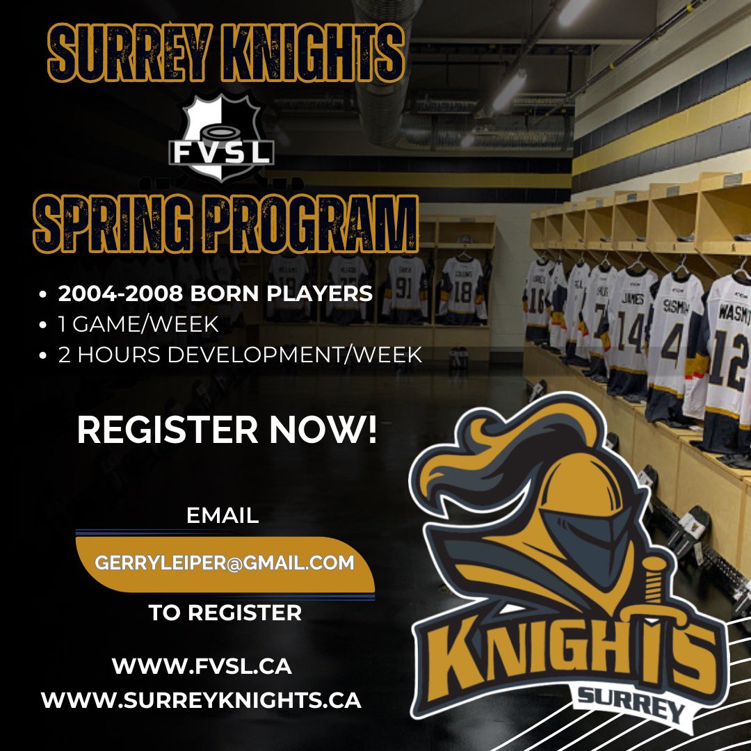 Surrey Knights 2023 – FVSL Spring League TRYOUTS!!!