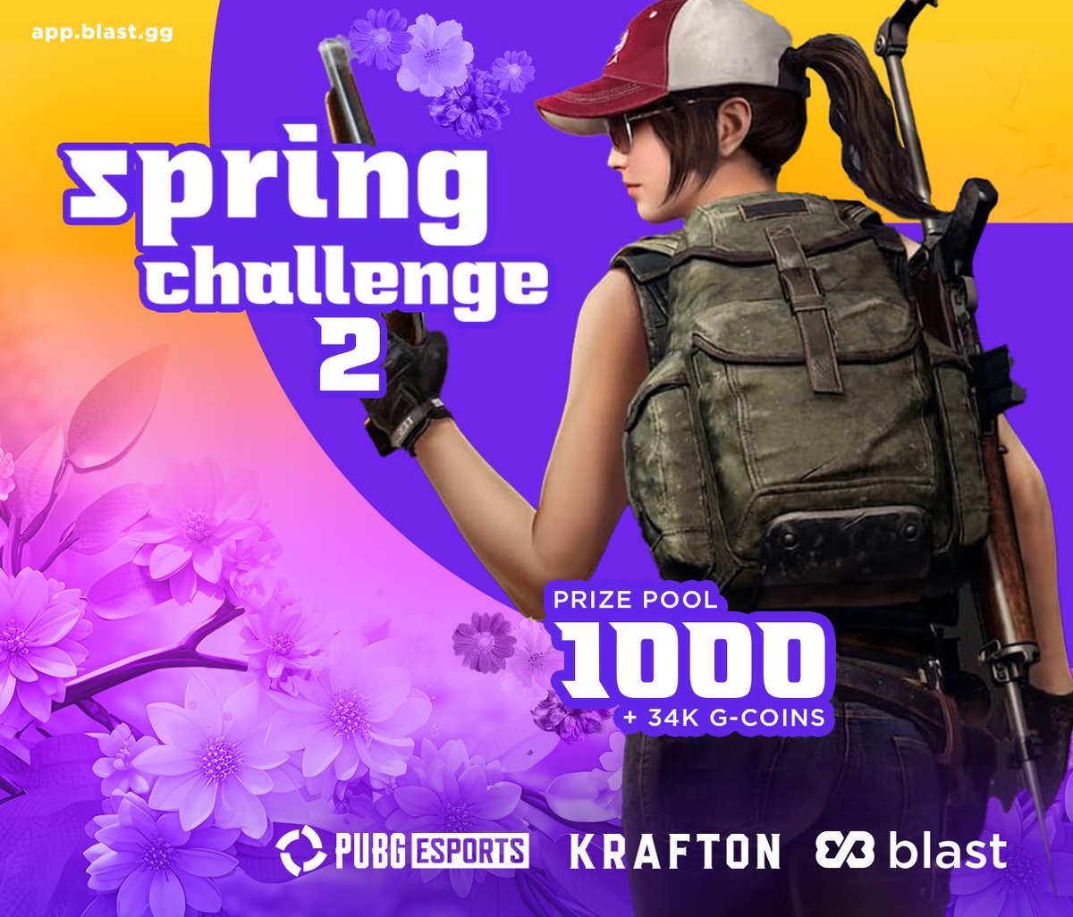 BlastGMI's tweet photo. Are you ready for round 2?! #BlastSpringChallenge๐ธ
We partnered with our friends at Krafton and PUBG Esports once again to bring you a very special edition ๐
๐ฐ 1K USD + 34k G-Coins at stake ๐ฑ
๐
Qualy 1 comes Dec 5. Finals Dec 9 & 10
๐ Sign up! https://t.co/pT2bAlwkxq