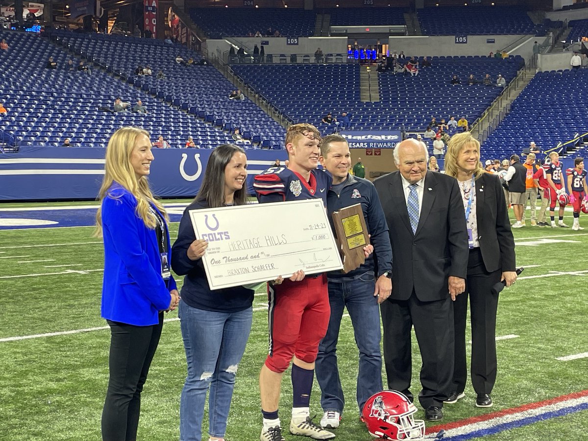 kylesokeland's tweet image. Braxton Schaefer of Heritage Hills is the Class 3A Mental Attitude Award winner