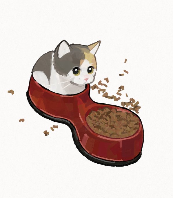 「pet bowl white background」 illustration images(Latest)