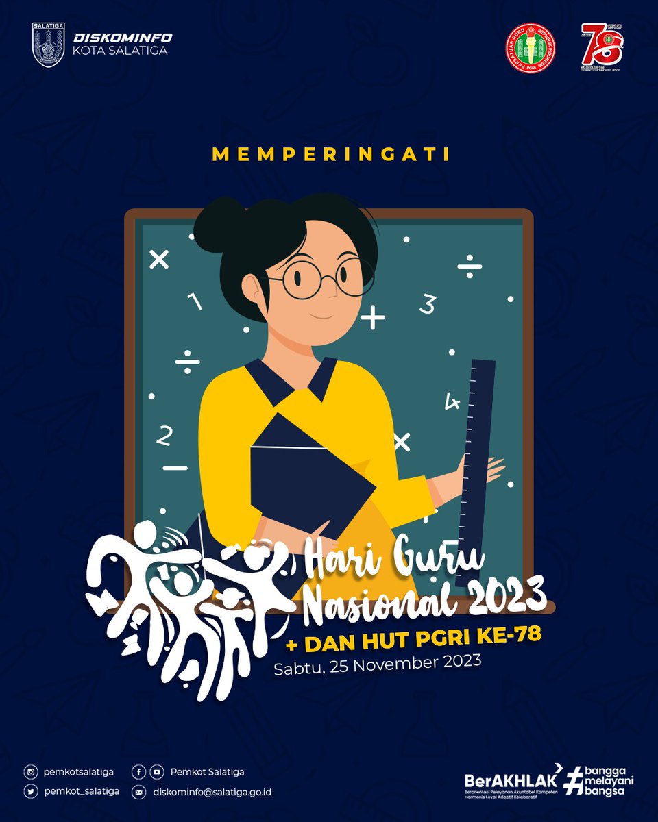 Pemkot Salatiga (@pemkotsalatiga) on Twitter photo Hari Guru Nasional adl waktu yang tepat utk menghargai peran besar para guru dalam membimbing dan membentuk masa depan bangsa. Terima kasih, pr guru, atas dedikasi dan cinta kalian pada pendidikan!
āBergerak Bersama Rayakan Merdeka Belajar"
<a href="/Sinoeng69/">Sinung N. Rachmadi</a> <a href="/DisdikSl3/">DINAS PENDIDIKAN KOTA SALATIGA</a> <a href="/HumasSalatiga/">humaskotasalatiga</a> Hari Guru Nasional adl waktu yang tepat utk menghargai peran besar para guru dalam membimbing dan membentuk masa depan bangsa. Terima kasih, pr guru, atas dedikasi dan cinta kalian pada pendidikan!
āBergerak Bersama Rayakan Merdeka Belajar"
<a href="/Sinoeng69/">Sinung N. Rachmadi</a> <a href="/DisdikSl3/">DINAS PENDIDIKAN KOTA SALATIGA</a> <a href="/HumasSalatiga/">humaskotasalatiga</a>