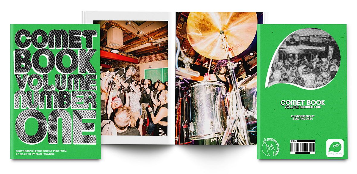 Introducing “Comet Book: Volume No.1”, a collection of photographs taken at @cometpingpong shows from 2022-2023 by @alecpugliese. This 6X9, softcover book includes over 50 pages of color, and black and white photos. On sale now: buff.ly/49NCHl3