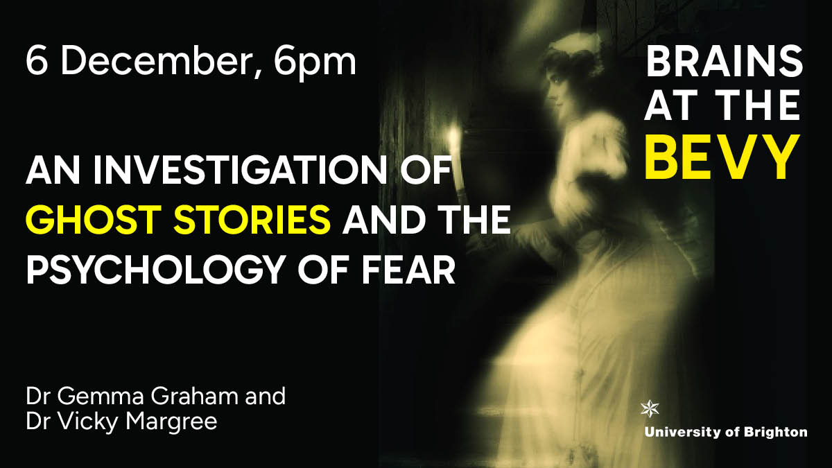 Join us for an evening of ghosts, the supernatural and the psychology of fear at this free talk @thebevy👉ticketsource.co.uk/university-of-…