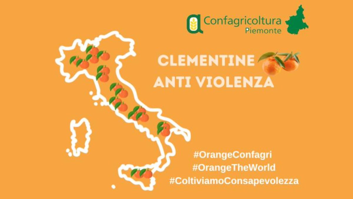 🍊 25 NOVEMBRE, TORNANO NELLE PIAZZE LE CLEMENTINE DI CONFAGRICOLTURA DONNA 

📲confagricoltura.it/ita/attivita/o…, scopri le piazze dove trovare le clementine di #ConfagricolturaDonna

Partecipa anche Tu per fare la tua parte! 🍊

#OrangeConfagri #OrangeTheWorld #ColtiviamoConsapevolezza