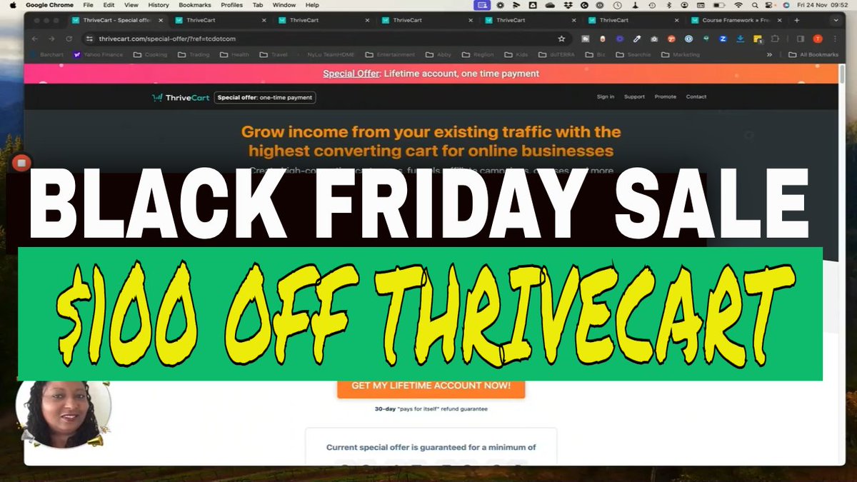 QueenGeek's tweet image. Black Friday Sale 2023 - Get Lifetime Access To Thrivecart And Sell Courses Plus Membership Sites. youtu.be/vpYOjWcJZoA