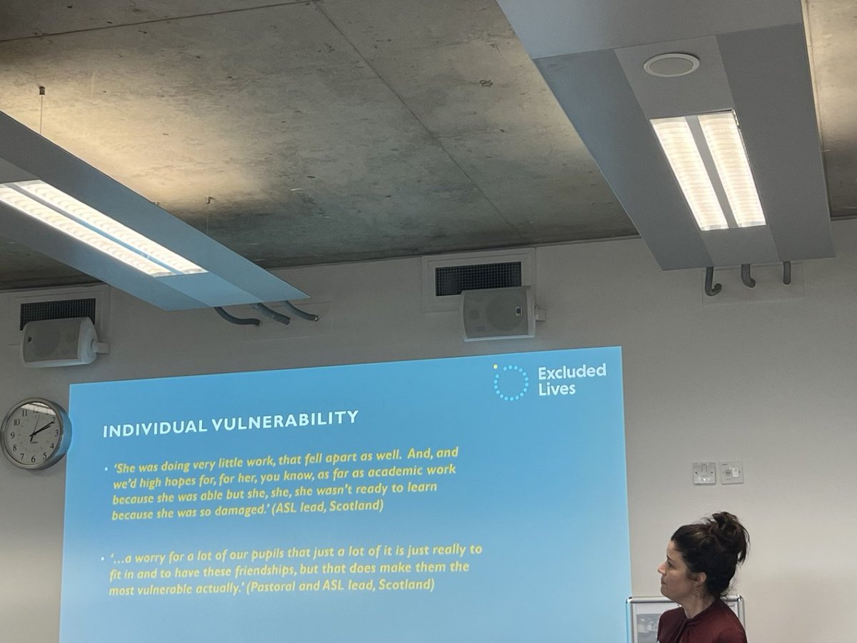 It was great to attend #seraconf23 and present about professionals, parents and young people's perspectives on school exclusion with colleagues from the four jurisdictions of the UK @ExcludedLives @WISERDNews