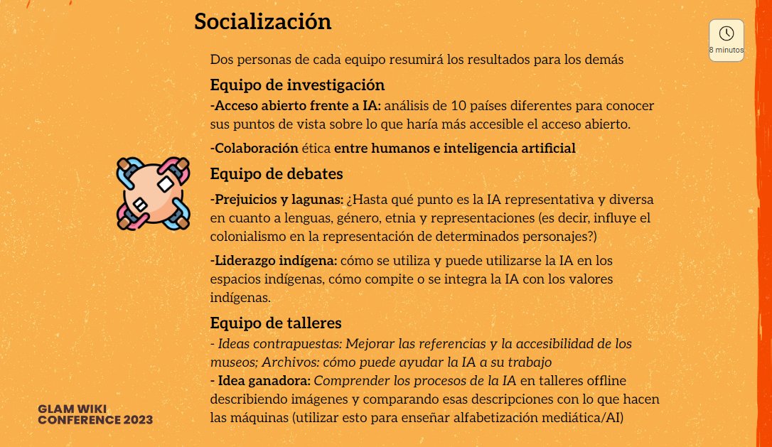 ¡Qué taller lindo también con Paula Durán, Oficial de Programas de <a href="/wikimediaco/">Wikimedia Colombia</a>!
Acá las diapositivas originales en inglés: docs.google.com/presentation/d…
Y las diapositivas traducidas con IA en español (ligeramente modificado) docs.google.com/presentation/d…
<a href="/glamwiki/">GLAM-WIKI</a> #GLAMWikiUy