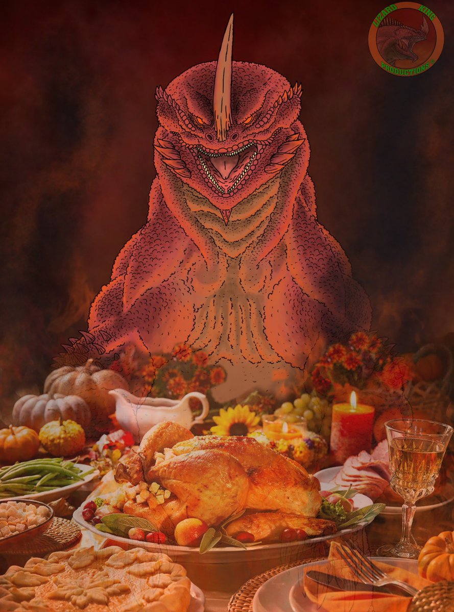 I know I am a day late, but Happy Thanksgiving everyone from us here in Lizard King Productions to you and yours!
#kingteronos #lizardkingproductions #turkeydinner #kaiju #giantmonster #kaijumonster #kaijuart #kaijudesigner #thanksgiving