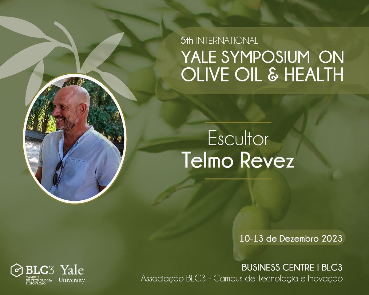 🪵📍 Telmo Revez, another local artist, at the 5th International Yale Symposium on Olive Oil and Health

Info and registration: blc3.pt/oliveevent/

#BLC3 #Science #Technology #Innovation #OliveOil #Health #Agriculture #Nutrition #ClimateChange #Biocircularity