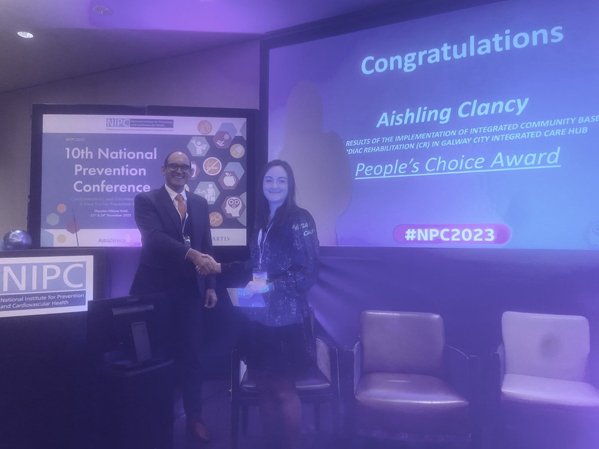 ⁦Lovely end to National Prevention Conference #NPC2023 <a href="/ClancyAshling/">Ashling Clancy</a>⁩ CVD CNS Galway City Hub wins People’s Choice Award for achievements of our Community CR programme across lifestyle, medical risk factors and quality of life 👏⁦@saoltagroup⁩ ⁦@CHO2west⁩