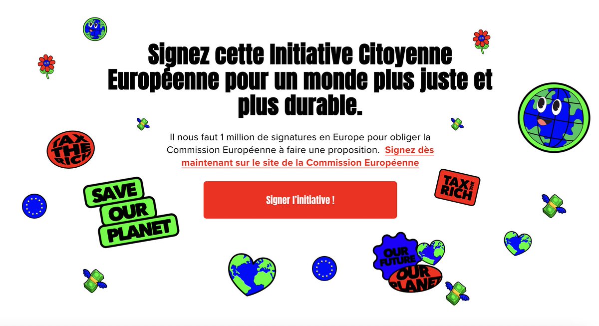 MC_Garin's tweet photo. Nous voulons un impôt sur les grandes fortunes pour financer la transition climatique et sociale. Vous aussi ?

Il nous faut 1 million de signatures pour obliger la Commission Européenne à faire une proposition.

✒️➡️ https://t.co/2Um4fY045G
✒️➡️ https://t.co/2Um4fY045G https://t.co/AOR0JQImAX