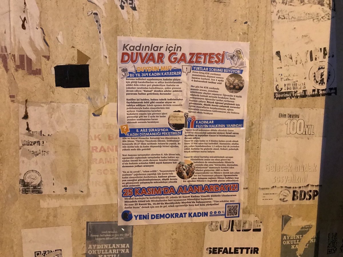ydkresmi's tweet photo. Örgütlenerek özgürleşecek, önümüze dikilen duvarları yıkacağız!

📢Sarıgazi’de durak ve duvarlarda kadınlar için hazırladığımız duvar gazetelerine denk gelebilirsiniz! https://t.co/wtr5UyMjVw