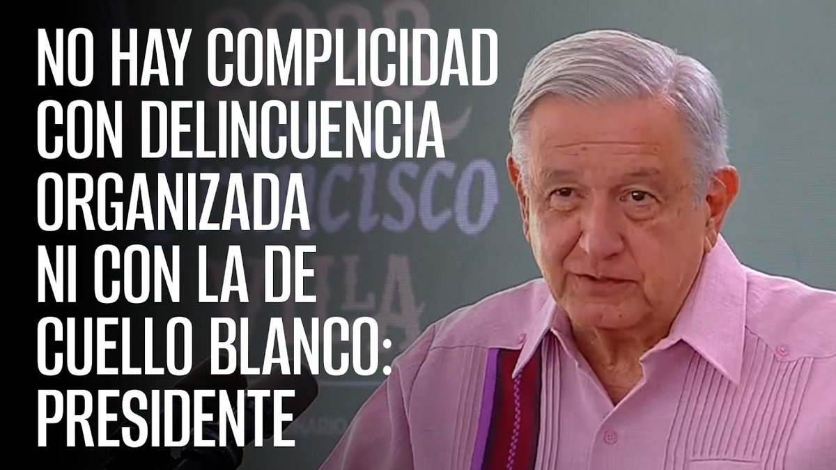 🔴#EnVivo | #DeDoceAUna

"Impunidad, para nadie" | No hay complicidad con delincuencia organizada ni con la de cuello blanco: Presidente youtube.com/live/B0TTC4yuC…

• Nota completa: youtu.be/WkOWH2ei6TM