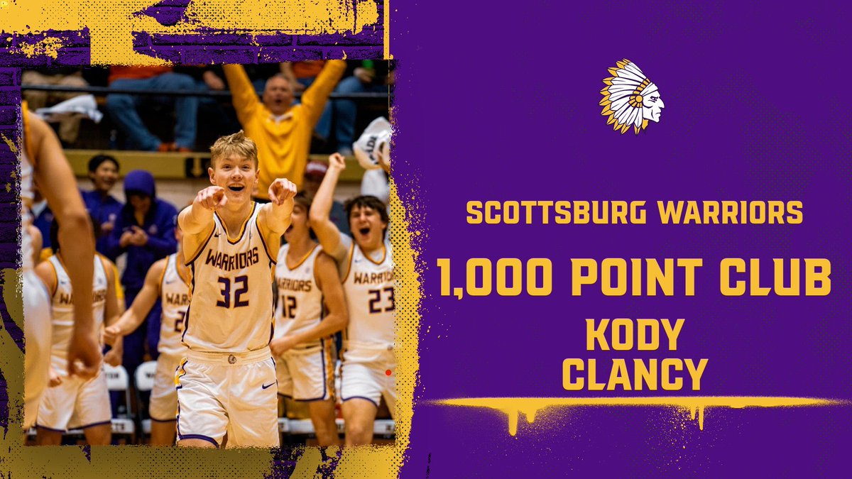 Scottsburghoops's tweet image. Congrats Kody!  

Kody became the 18th Warrior to score 1,000 or more points in their career.
