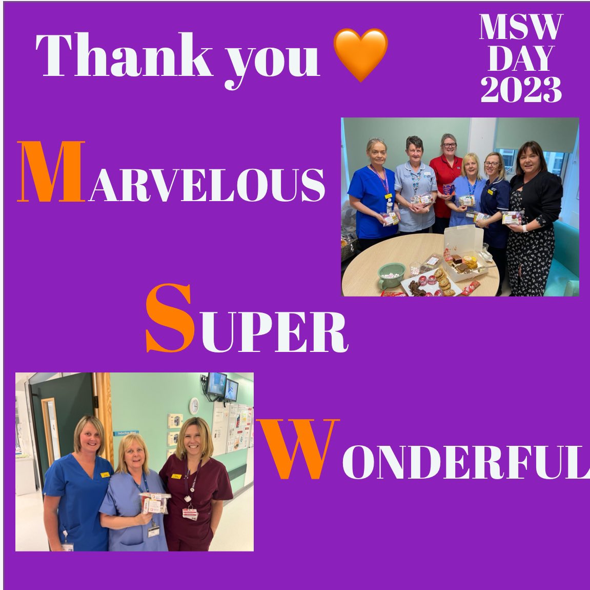 Finished off our MSW celebrations today at Craigavon - thank you for all you do for us 🧡💜 <a href="/Claire_RCM/">claire myers</a> <a href="/SouthernHSCT/">Southern Trust</a> <a href="/RcmNi/">RCM_NI</a> <a href="/midwifewendy/">Wendy Clarke</a> <a href="/MidwivesRCM/">Royal College of Midwives 💙</a>