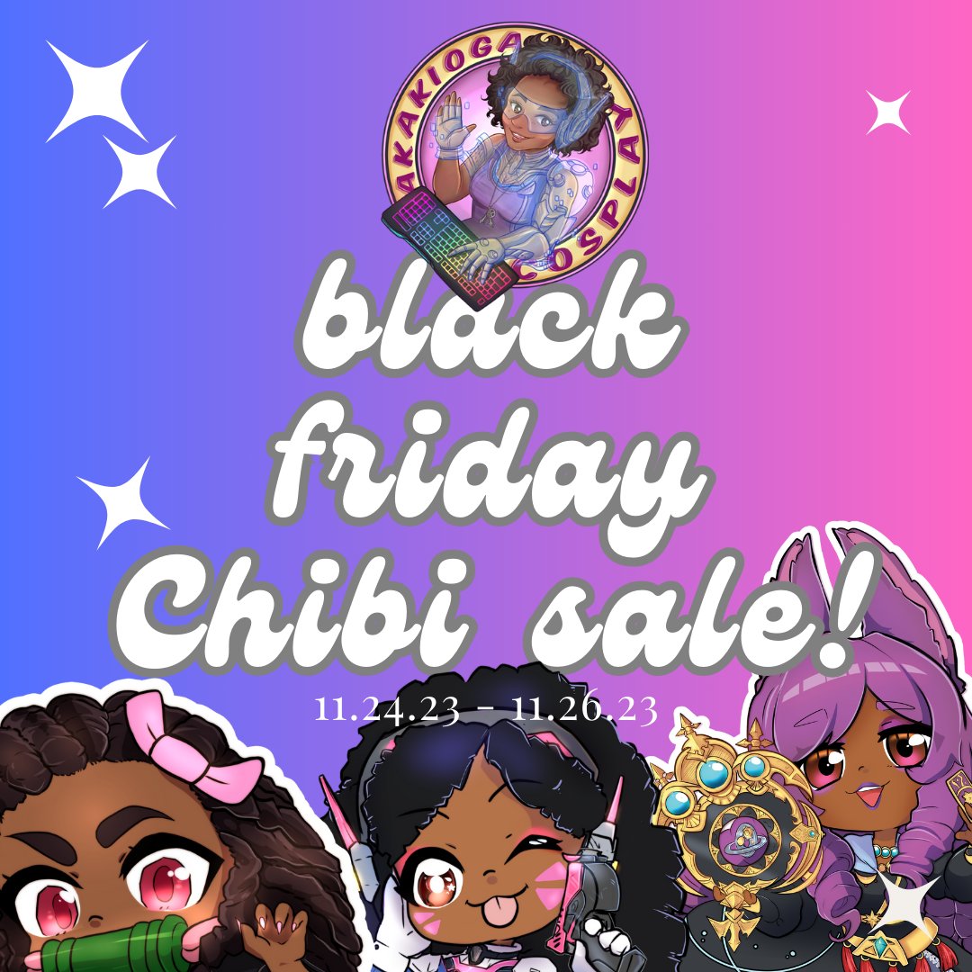 ✨Happy Black Friday everyone! ✨ I'm opening up my ko-fi for all of my chibi stickers! And what better way to debut this than to put on a black Friday sale! Please go check it out and help find these cuties new homes!💜 🔗and more info below!