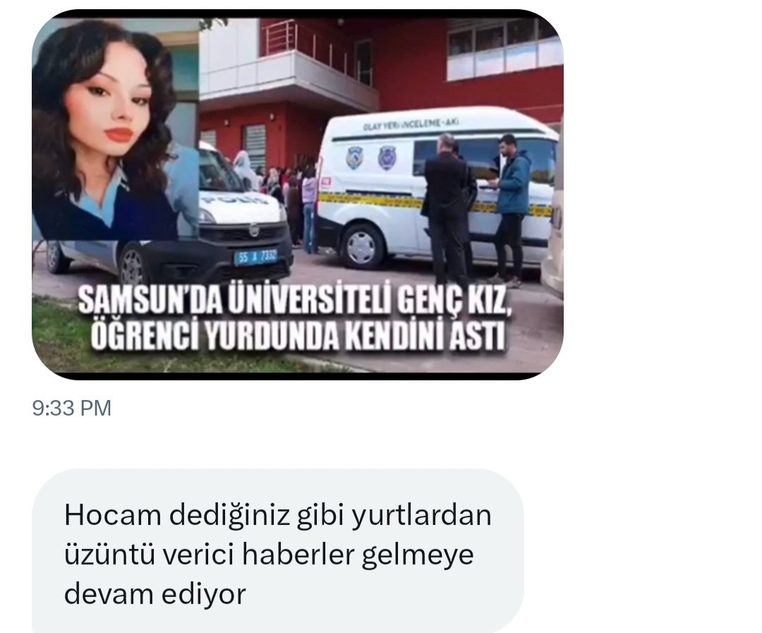 kaderinarifi's tweet photo. Samsun'daki KYK yurdunda az önce genç bir kız kendini asmış. Ben bunların olacağını en baştan söyledim evet. Bu şartlarda hala uzaktan eğitime geçmeyen devlet bu kızın suçlusudur ama bunu yapacak. Öyle bir felaket olacak ki devlet uzaktan eğitime geçmek zorunda kalacak. https://t.co/hLTjUGbtjk
