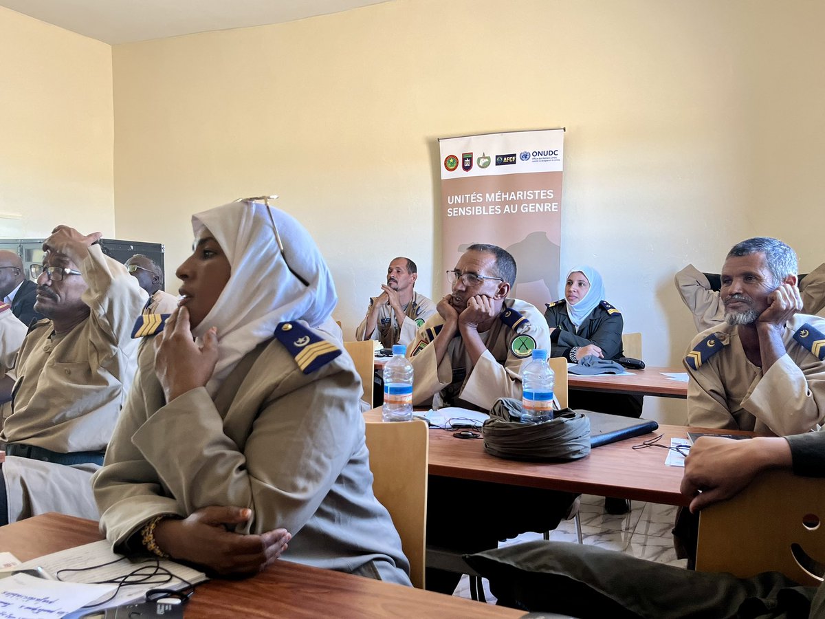 UNODC Sahel Programme (@unodc_sahel) on Twitter photo En Mauritanie 🇲🇷 clôture de la formation sur la violence basée sur le #genre et la protection de l'#environnement. Des forces de #sécurité bien équipées leur permettent de renforcer leurs liens communautaires 🤝#méharistes
En partenariat avec l’<a href="/afcfmauritanie/">afcfmauritanie</a> Merci <a href="/FCDOGovUK/">Foreign, Commonwealth & Development Office</a> En Mauritanie 🇲🇷 clôture de la formation sur la violence basée sur le #genre et la protection de l'#environnement. Des forces de #sécurité bien équipées leur permettent de renforcer leurs liens communautaires 🤝#méharistes
En partenariat avec l’<a href="/afcfmauritanie/">afcfmauritanie</a> Merci <a href="/FCDOGovUK/">Foreign, Commonwealth & Development Office</a>