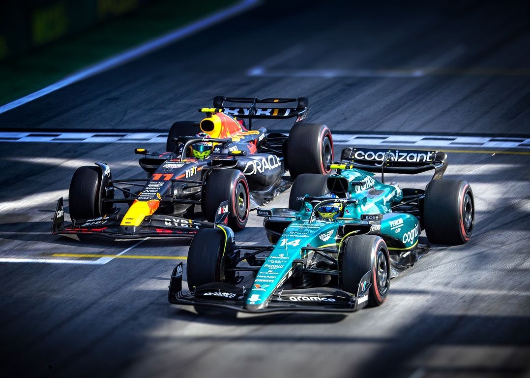 redbulletin's tweet photo. 📸 | Checo and Fernando signed and wrote messages to each other on a print of their last lap battle in Brazil!

Photographer Kym Illman printed and brought his snap for them, asking to write to each other.

He shared the messages wrote originally in Spanish on his TikTok:

Checo: “Fer, one of my best battles, even more because it was against you, my idol as a kid.”

Fernando: “Checo, always a pleasure to share the track with you. Champion on and off circuit. Hug."

(Translation directly from the written messages)

[kymillmanf1 TT // @ma_fe79 X] #F1 #BrazilianGP
