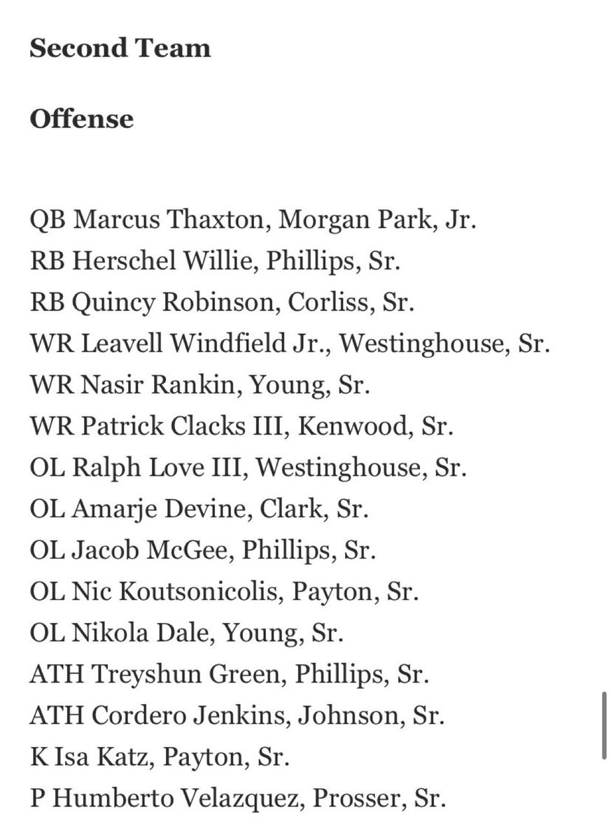 I am blessed to say that I’ve made the All City team 

<a href="/mikeclarkpreps/">MikeClarkPreps</a> <a href="/PhillipsWildca1/">Phillips Wildcats Football</a> <a href="/PrepRedzoneIL/">Prep Redzone Illinois</a> <a href="/DeepDishFB/">DEEP DISH FOOTBALL</a> <a href="/CoachJoe_LQB/">Joe</a> <a href="/CoachBigPete/">Peter "Coach Big Pete" Leinweber</a>