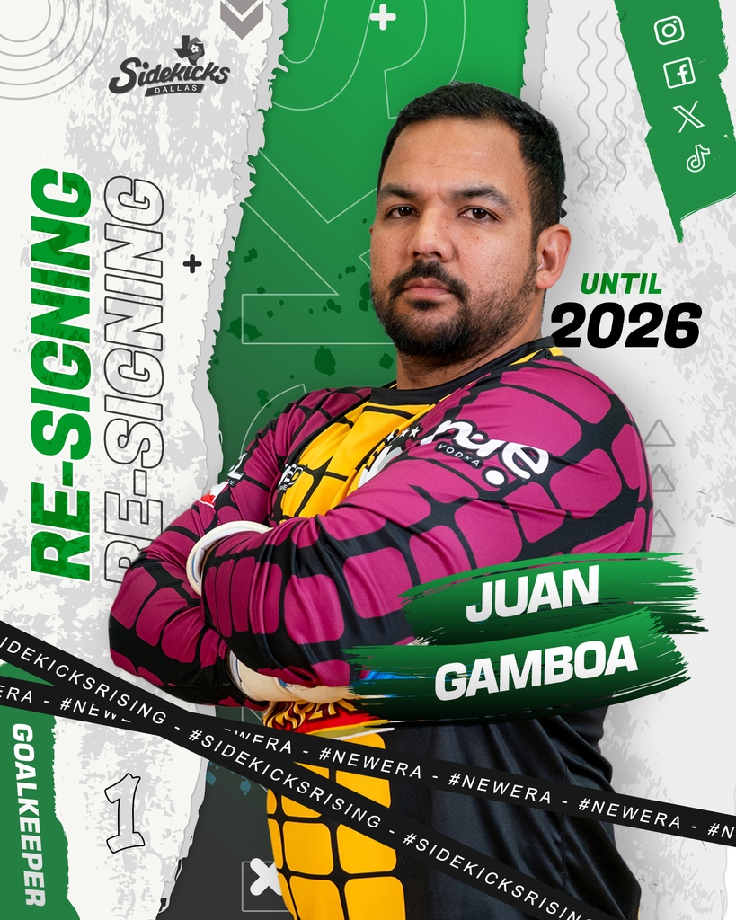 🚨GOALKEEPER JUAN GAMBOA RETURNS FOR THE 2023-2024 SEASON🚨

Come watch Gamboa and the rest of the Sidekicks at our Home Opener on Saturday, December 9th! 

🎟️:dallassidekicks.com/tickets

#SidekicksRising | #NewEra