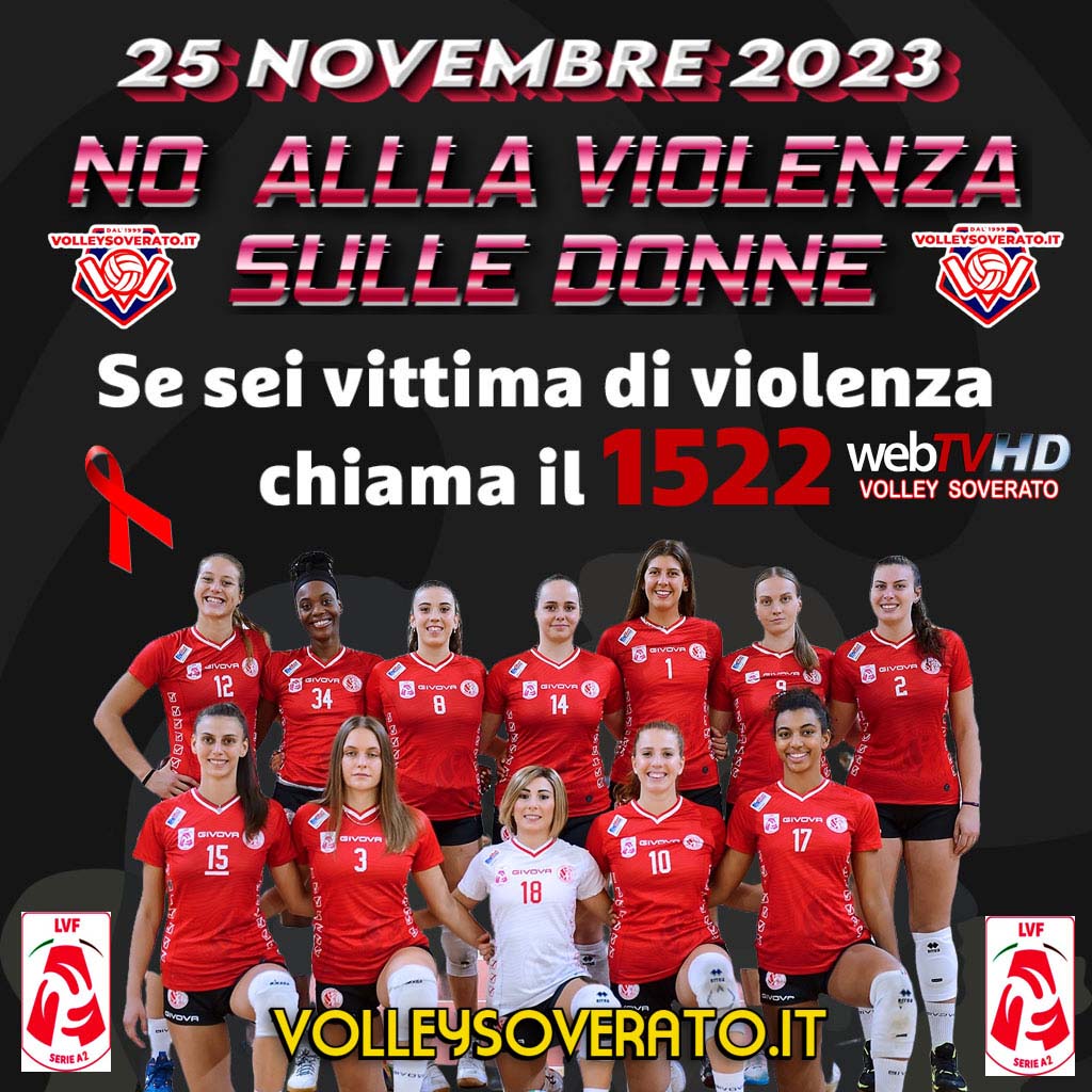 SoveratoVolley's tweet photo. NO ALLA VIOLENZA SULLE DONNE 📷
#noallaviolenzasulladonne #volleysoverato #legavolleyfemminile #wearesoverato #noisiamoilsoverato #ultrasvolleysoverato #credercisempre #volley #volleyball #pallavolofemminile #pallavolo #italy #palascoppa https://t.co/BCYYbPBOEi