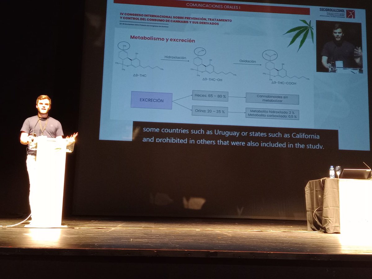 Carlos Pernas <a href="/cpernasfraguela/">Carlos Pernas Fraguela</a> presentando nuestro trabajo en el marco de <a href="/RIAPAd_info/">RIAPAd</a> y con varios socios de <a href="/EsarNet/">ESAR-Net</a> sobre el análisis de distintos cannabinoids en agua residual en Ourense #CongresoCannabis2023 <a href="/Socidrogalcohol/">Socidrogalcohol</a>